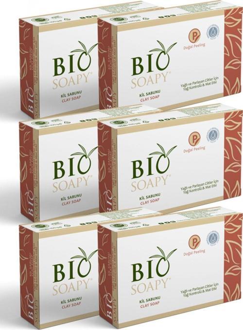 Yağlı Ciltler İçin Siyah Nokta Karşıtı Doğal Kil Sabunu 100 Gr X 6Adet Ciltte Doğal Peeling Etkisi