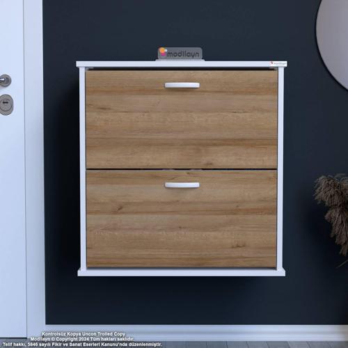 UMAY Asma Antre 52 x 74 x 25, 5 cm’lik 2 Düşer Kapak 4 Göz Bölmeli Ayakkabılık