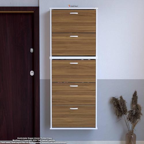 VARBİ UMAY' 2 Li Asma Kapı Önü 52 x 181 x 25, 5 cm’ lik 5 Düşer Kapak 10 Göz Bölmeli Ayakka