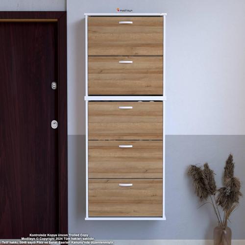 VARBİ UMAY' 2 Li Asma Kapı Önü 52x 181 x25, 5 cm’ lik 5 Düşer Kapak 10 Göz Bölmeli Ayakkabı