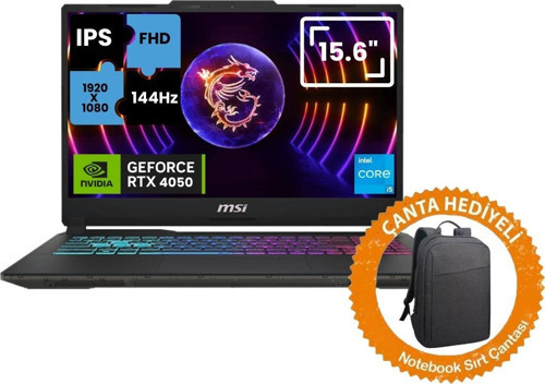Cyborg 15 A13VEC34-1252XTRC34 İntel Core İ̇5 13420H 16GB 4TB SSD RTX4050 Windows 10 Pro 15.6" Fhd 144Hz IPS Taşınabilir Bilgisayar+Çanta