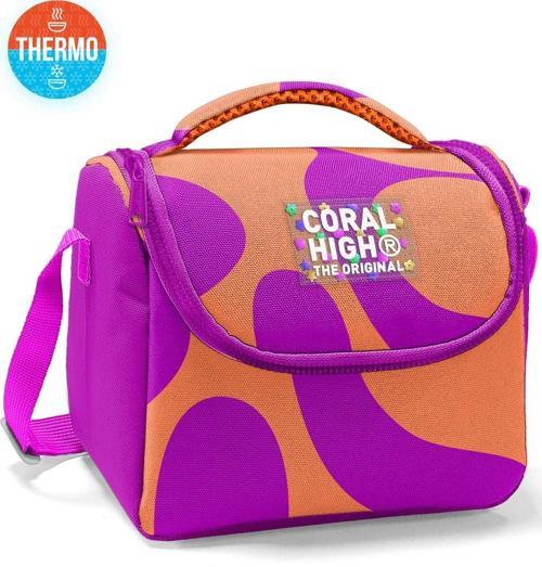 Kids Koyu Pembe Turuncu Desenli Thermo Beslenme Çantası 22784