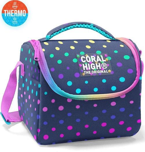 Kids Lacivert Renkli Puantiyeli Desenli Thermo Beslenme Çantası 22772