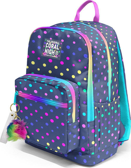 Coral High Lacivert Renkli Puantiyeli Okul Sırt Çantası 23672 7