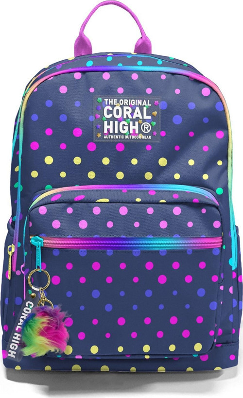 Coral High Lacivert Renkli Puantiyeli Okul Sırt Çantası 23672 6