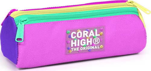 Coral High Kids Çok Renkli Üç Bölmeli Kalem Çantası 11176