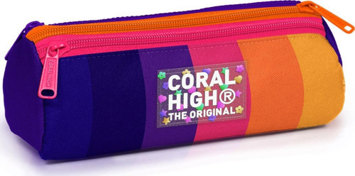 Kids Renkli Çizgili Üç Bölmeli Kalem Çantası 11174