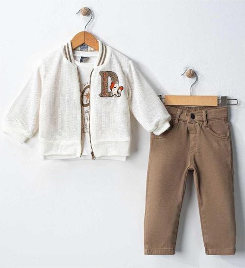 Cnz Beyaz Triko Kollej Erkek Bebek Takım