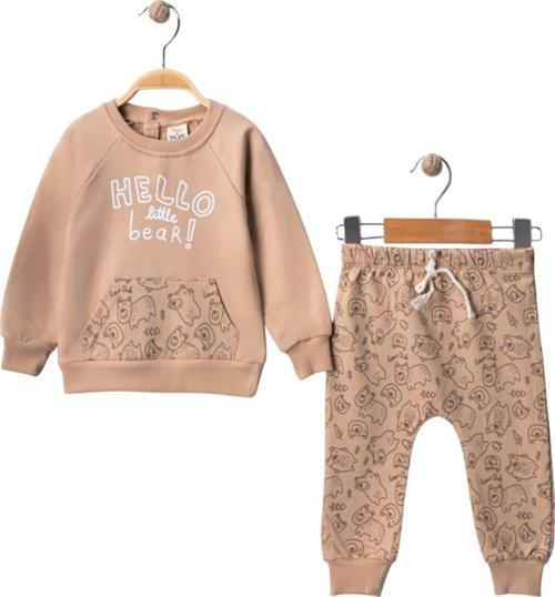 Wwc Bej Ayıcık Cepli Erkek Bebek Takım