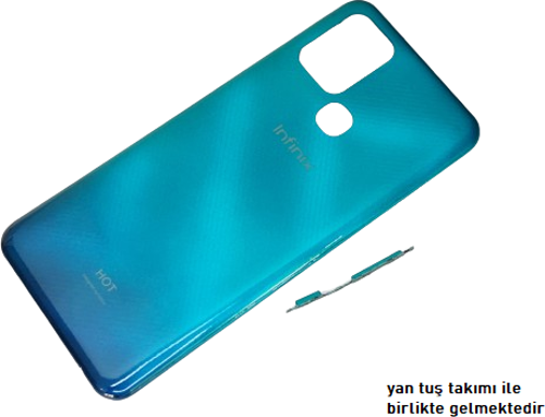 Infinix HOT 10 FULL KASA ARKA Pil Batarya Kapağı MAVİ