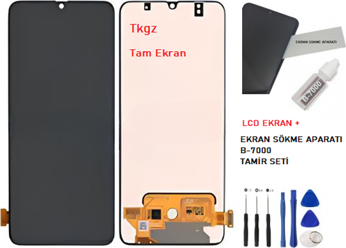 - Samsung Galaxy A70 - SM-A705 Lcd Ekran Dokunmatik - A - Kalite + B-7000 + TAMİR SETİ