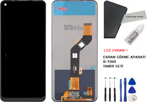 - Tecno Spark 7T PRO Lcd Ekran Dokunmatik -A- Kalite + B-7000 + TAMİR SETİ