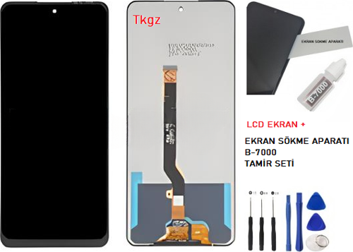 - Tecno Camon 19 PRO Lcd Ekran Dokunmatik -A- Kalite + B-7000 + TAMİR SETİ