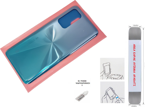 Xiaomi Mi 10 T Arka Kapak CAM MAVİ + B-7000 - SÖKME APARATI