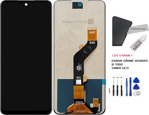 - İnfinix Hot 20 Play Lcd Dokunmatik Ekran -A- Kalite + B-7000 + TAMİR SETİ