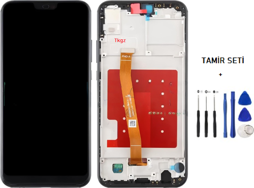 - P20 Lite Lcd Ekran Dokunmatik Orijinal Kalite ÇITALI SİYAH + TAMİR SETİ