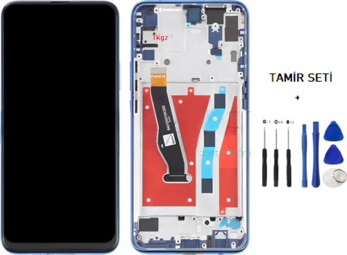 - Y9 Prime 2019 Lcd Ekran Dokunmatik Orijinal Kalite ÇITALI MAVİ + TAMİR SETİ