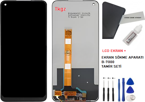 - Oppo Realme 7 Lcd Ekran Dokunmatik -A- Kalite + B-7000 + TAMİR SETİ
