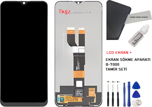 - Oppo Realme C11 -2021- Lcd Ekran Dokunmatik -A- Kalite + B-7000 + TAMİR SETİ