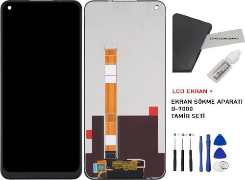 - Oppo Realme C17 Lcd Ekran Dokunmatik -A- Kalite +B-7000 + TAMİR SETİ
