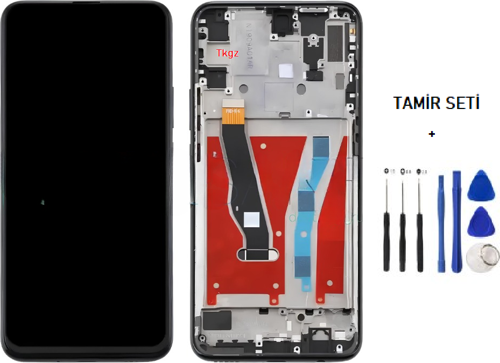 - Huawei Uyumlu P Smart Z Lcd Ekran Dokunmatik -A- Kalite Full ÇITALI SİYAH + TAMİR SETİ