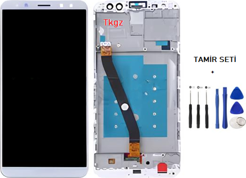 - Huawei Uyumlu MATE 10 LİTE Lcd Ekran Dokunmatik -A- Kalite ÇITALI BEYAZ + TAMİR SETİ