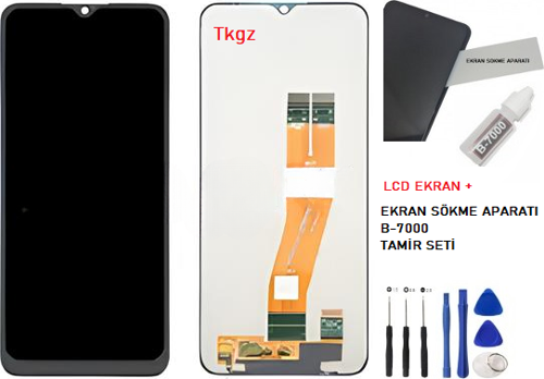 - Samsung Galaxy A02S - SM-A025 Uyumlu Lcd Ekran Dokunmatik Orijinal + B-7000 + TAMİR SETİ