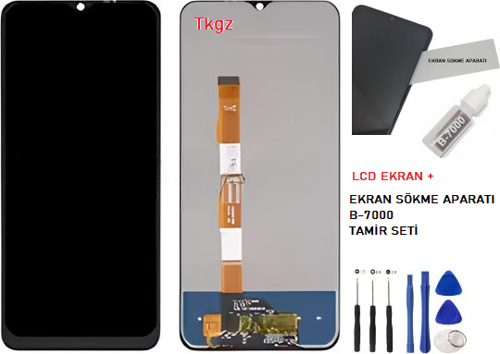 - Vivo Y21 Uyumlu Lcd Ekran Dokunmatik Orijinal + B-7000 + TAMİR SETİ