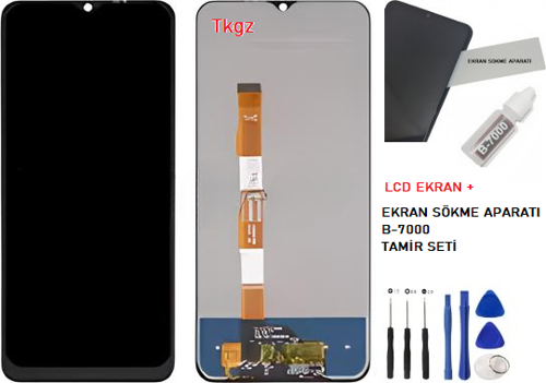 - Vivo Y21S Uyumlu Lcd Ekran Dokunmatik Orijinal + B-7000 + TAMİR SETİ