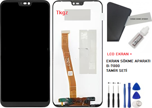 - Huawei P20 Lite Uyumlu Lcd Ekran Dokunmatik Orijinal + B-7000 + TAMİR SETİ