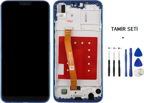 - Huawei P20 Lite Uyumlu Lcd Ekran Dokunmatik Orijinal ÇITALI MAVİ + TAMİR SETİ