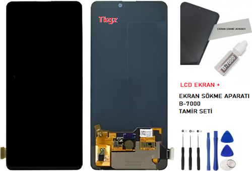 - Xiaomi Mİ 9T Uyumlu Lcd Ekran Dokunmatik Orijinal + B-7000 + TAMİR SETİ