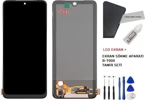 - Xiaomi Redmi NOTE 10S Uyumlu Lcd Ekran Dokunmatik Orijinal OLED + B-7000 + TAMİR SETİ