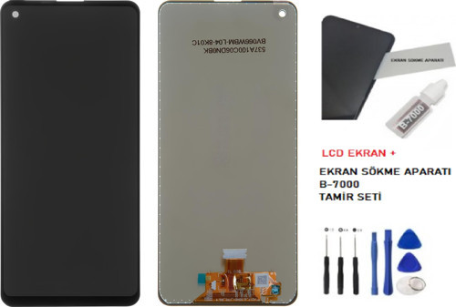 Samsung Galaxy A21s SM-A217 Uyumlu Lcd Ekran Dokunmatik SERVİS Orijinali + B-7000 + TAMİR SETİ