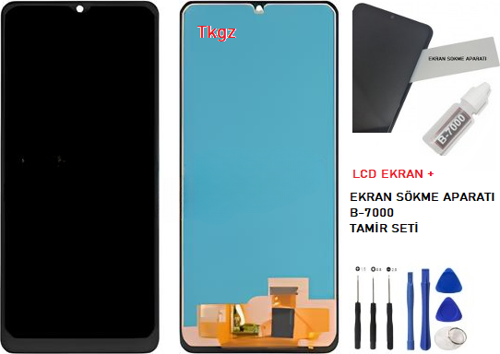 Samsung Galaxy A22  -4G - SM-A225 Uyumlu Lcd Ekran Dokunmatik SERVİS Orijinali + B-7000 + TAMİR SETİ