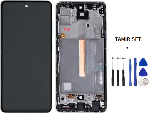 Samsung Galaxy A52 - SM-A525 Uyumlu Lcd Ekran Dokunmatik SERVİS Orijinali ÇITALI BEYAZ + TAMİR SETİ