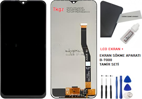 Samsung Galaxy M20 - SM-M205 Uyumlu Lcd Ekran Dokunmatik SERVİS Orijinali + B-7000 + TAMİR SETİ