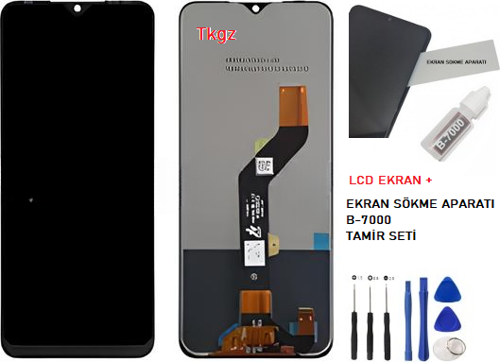 İnfinix HOT 10T Uyumlu Lcd Ekran Dokunmatik SERVİS Orijinali + B-7000 + TAMİR SETİ