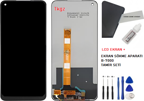 Oppo Realme 6 Uyumlu Lcd Ekran Dokunmatik SERVİS Orijinali + B-7000 + TAMİR SETİ