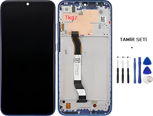 Xiaomi Redmi NOTE 8 Uyumlu Lcd Ekran Dokunmatik SERVİS Orijinali ÇITALI MAVİ + TAMİR SETİ