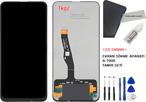 Huawei P Smart PRO Uyumlu Lcd Ekran Dokunmatik SERVİS Orijinali + B-7000 + TAMİR SETİ