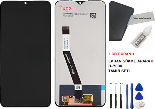 Xiaomi Redmi 9 Uyumlu Lcd Ekran Dokunmatik SERVİS Orijinali + B-7000 + TAMİR SETİ