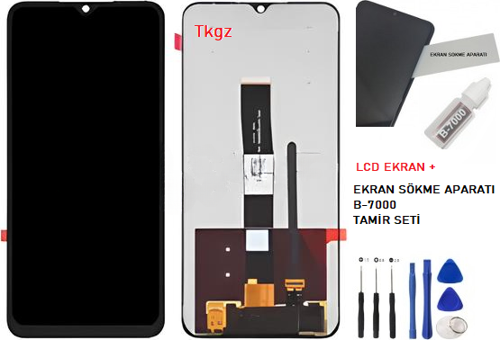 Xiaomi Redmi 9A Uyumlu Lcd Ekran Dokunmatik SERVİS Orijinali + B-7000 + TAMİR SETİ