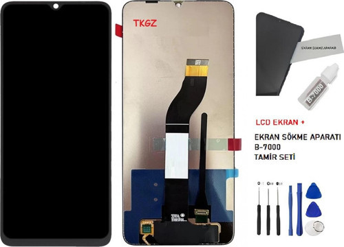 Xiaomi Redmi POCO C65 Uyumlu Lcd Ekran Dokunmatik SERVİS Orijinali + B-7000 + TAMİR SETİ