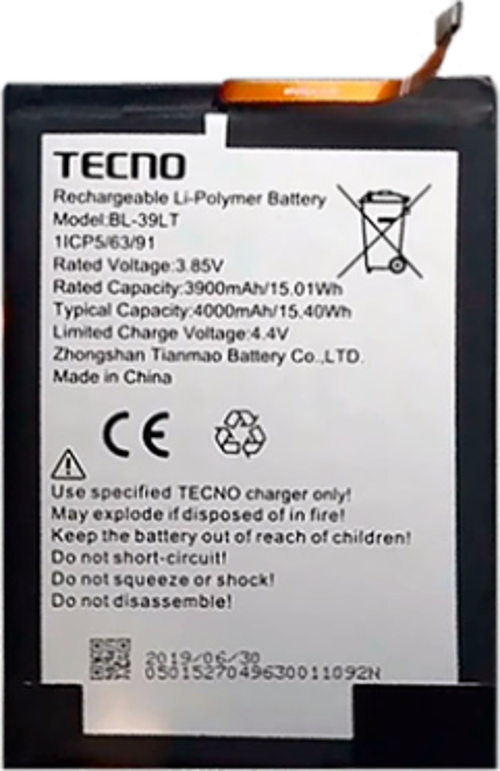 Tecno Spark 4 Uyumlu Batarya Pil Sıfır Orijinal
