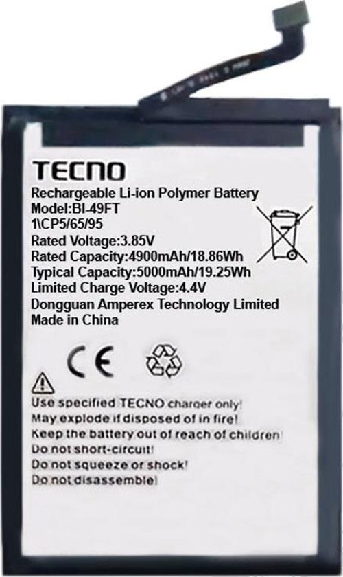 Tecno Spark 6 GO Uyumlu Batarya Pil Sıfır Orijinal