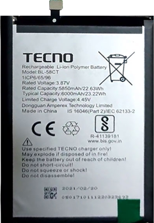 Tecno Spark 7 Uyumlu Batarya Pil Sıfır Orijinal