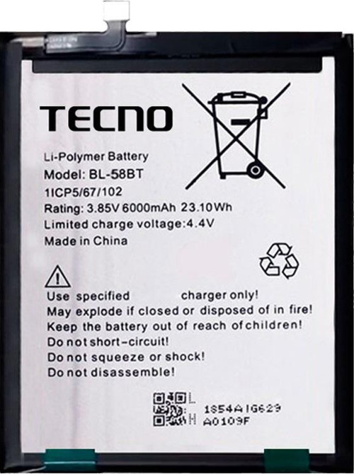Tecno Pova Uyumlu Batarya Pil Sıfır Orijinal