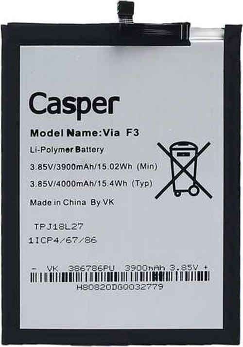 Casper Via F3 Uyumlu Batarya Pil Sıfır Orijinal