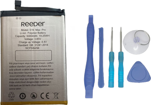 Reeder S19 MAX PRO Uyumlu Batarya Pil Sıfır Orijinal + TAMİR SETİ